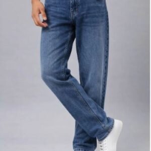 SDFLY Men Straight Fit Mid Rise Dark Blue Jeans